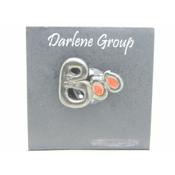 Vintage Halloween BOO Black Orange Red Enamel Darlene Group Pin Brooch - Picture 1 of 4